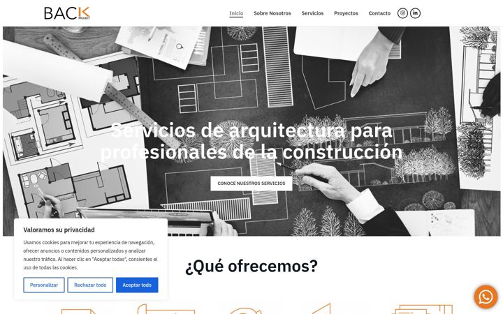 Screenshot of backproject.es