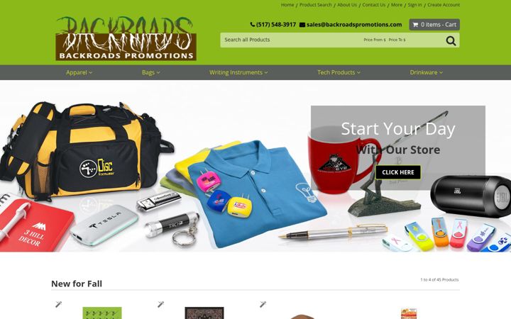 Screenshot of backroadspromotions.com