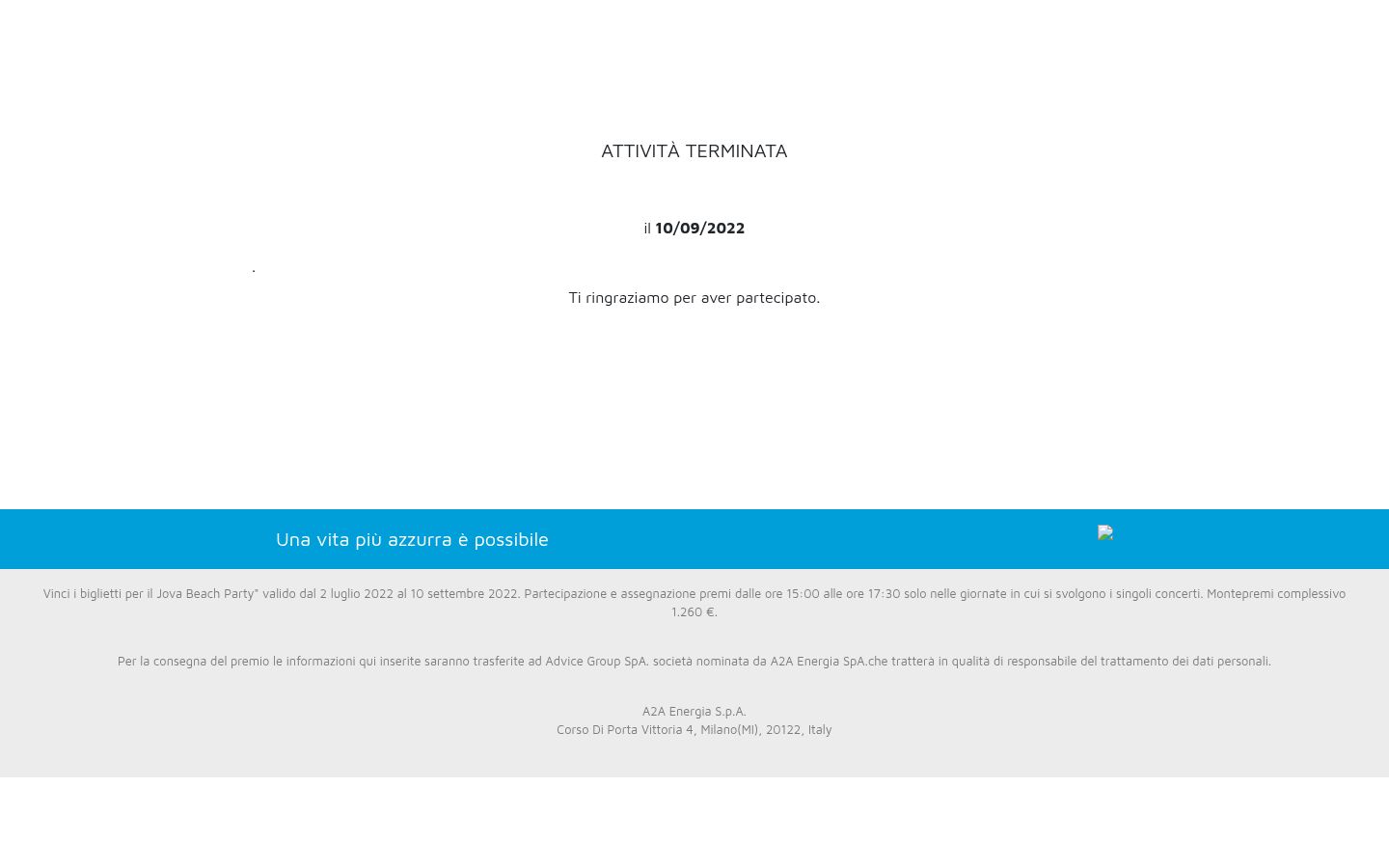 Screenshot del banner di consenso mostrato prima di qualsiasi interazione
