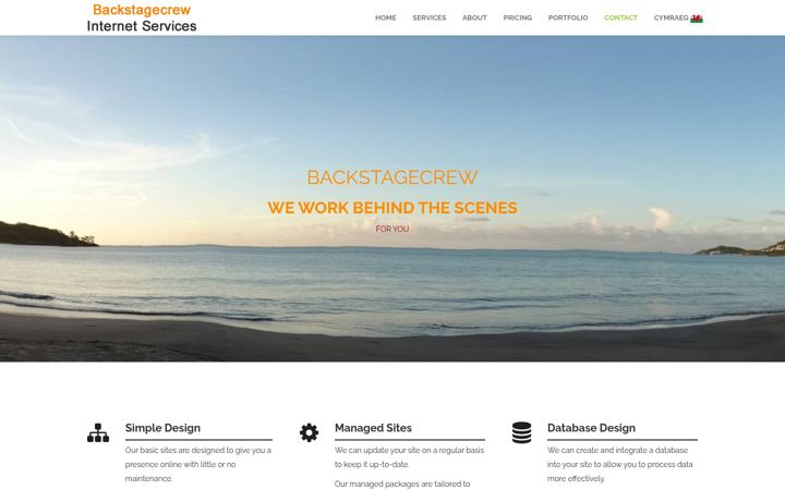 Screenshot of backstagecrew.com