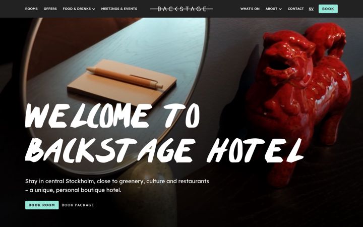 Zrzut ekranu backstagehotelsthlm.com