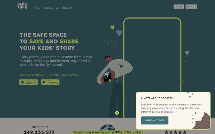 Screenshot of backthen.app