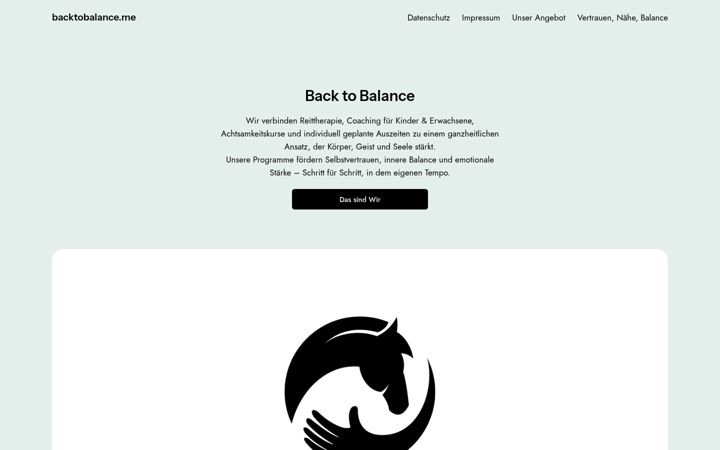 Screenshot of backtobalance.me