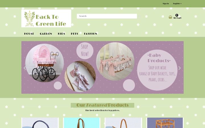 Screenshot of backtogreenlife.com