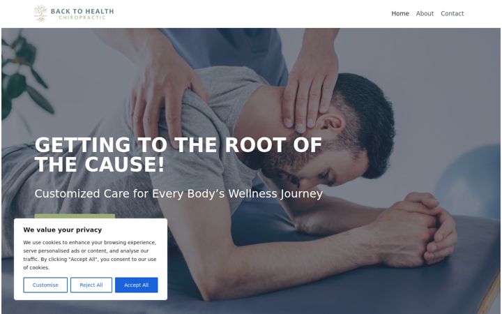 Screenshot of backtohealthchiro.com