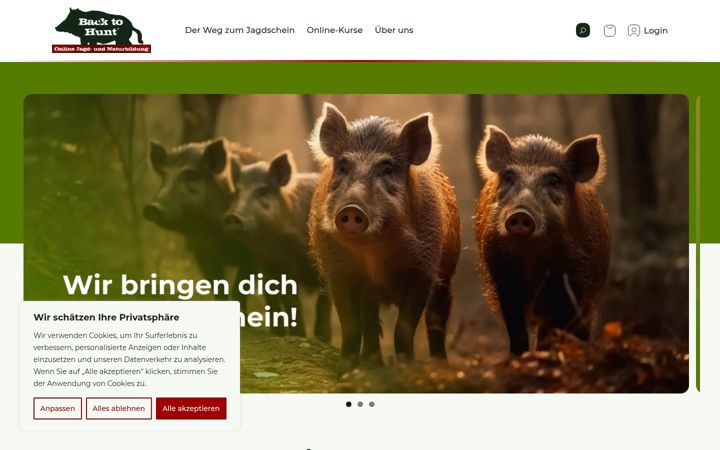 Képernyőkép: backtohunt.de