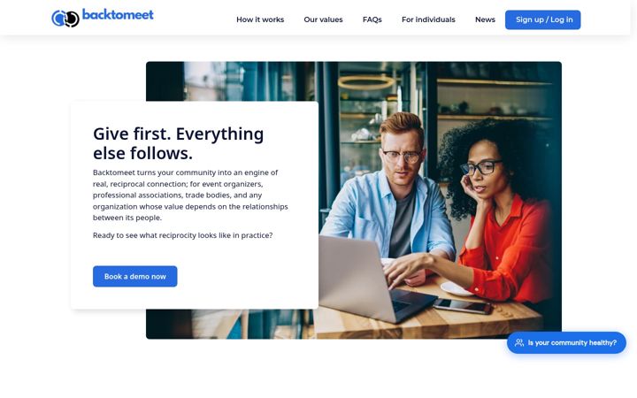 Screenshot of backtomeet.com