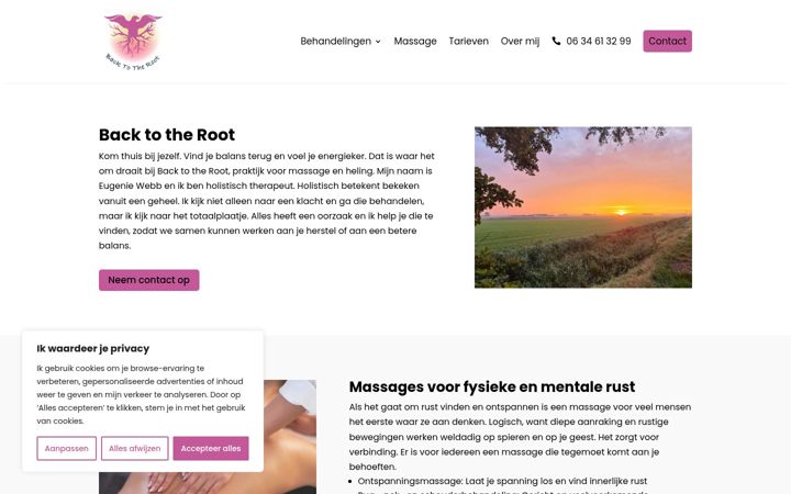 Capture d'écran de backtotheroot.nl