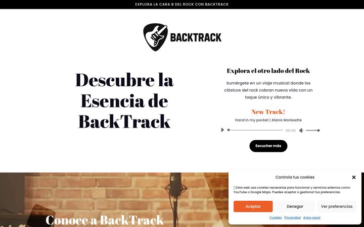 Screenshot of backtrackband.es