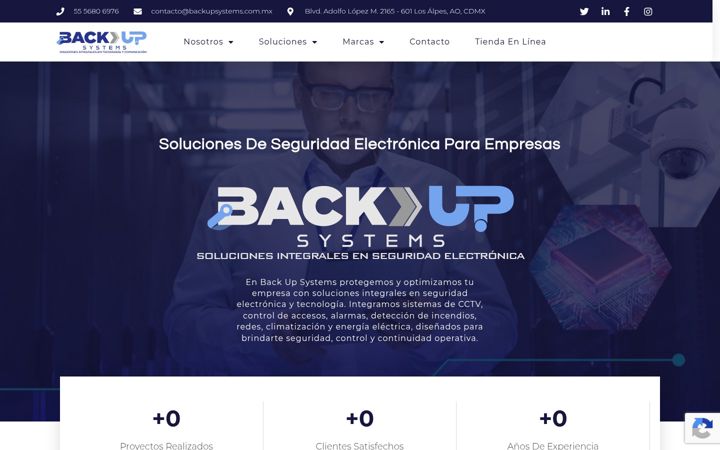 Screenshot of backupsystems.com.mx