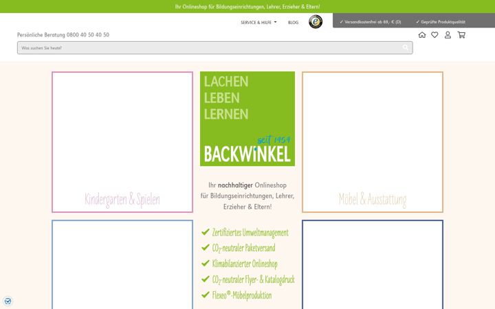 Screenshot of backwinkel.de