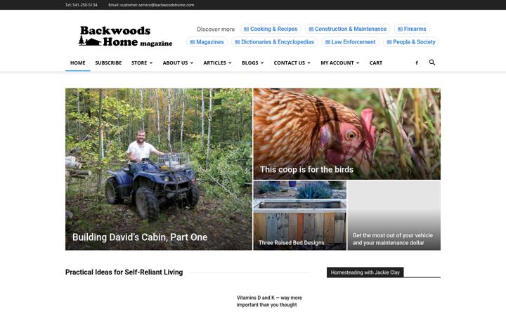 Screenshot of backwoodshome.com
