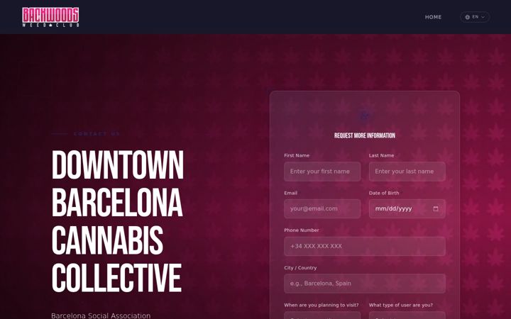Screenshot of backwoodsweedclub.com