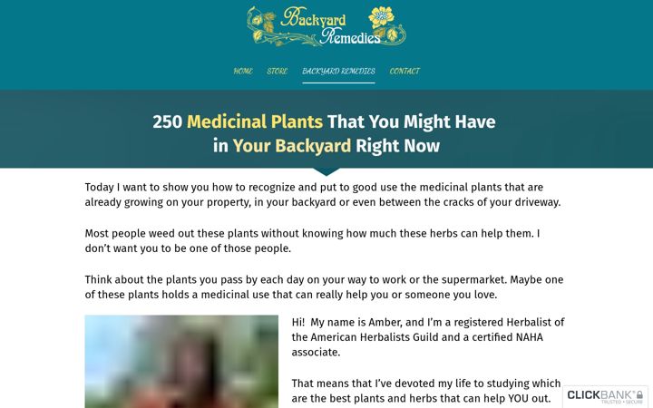 Screenshot of backyard-remedies.com