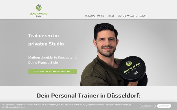 Screenshot of backyardgym.de