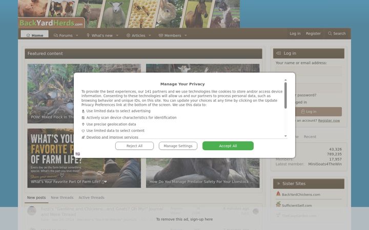 Screenshot of backyardherds.com