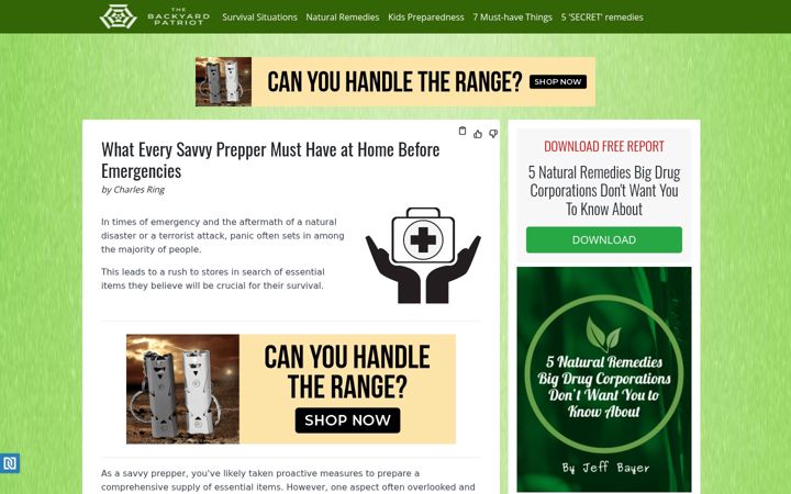 Screenshot of backyardpatriot.com