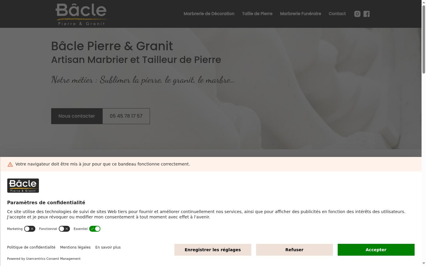 Screenshot of the consent banner shown before any interaction