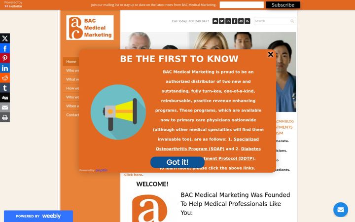 Screenshot of bacmedicalmarketing.com