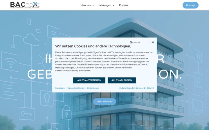 Screenshot of bacnext.de