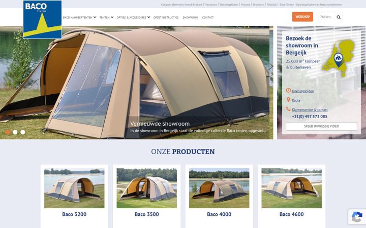 Screenshot of bacotenten.nl