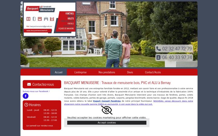 Screenshot of bacquartmenuiserie.fr