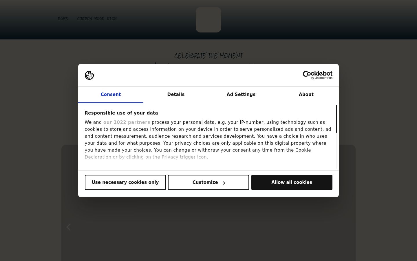 Screenshot des Einwilligungsbanners vor jeglicher Interaktion