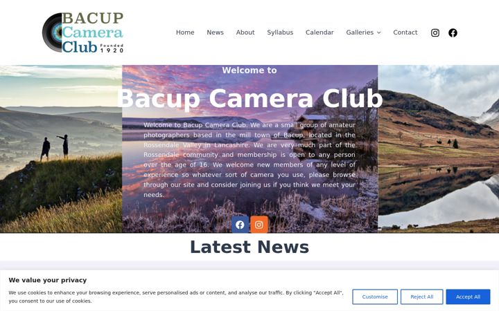 Captura de ecrã de bacupcameraclub.org.uk