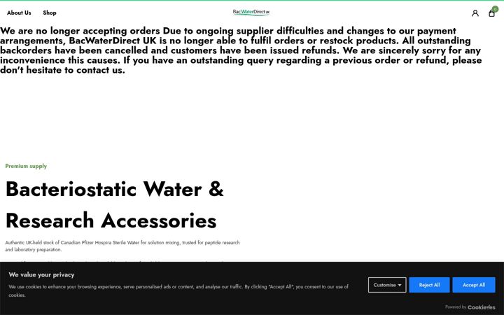 Captura de ecrã de bacwaterdirect.co.uk