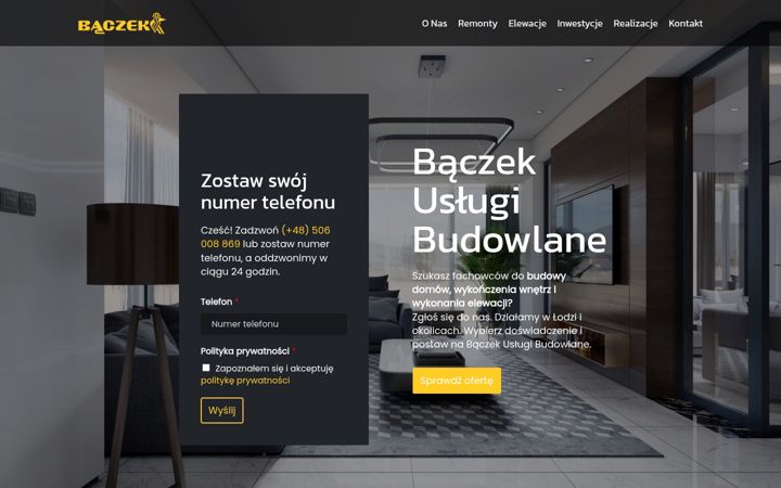 Screenshot of baczek.pro