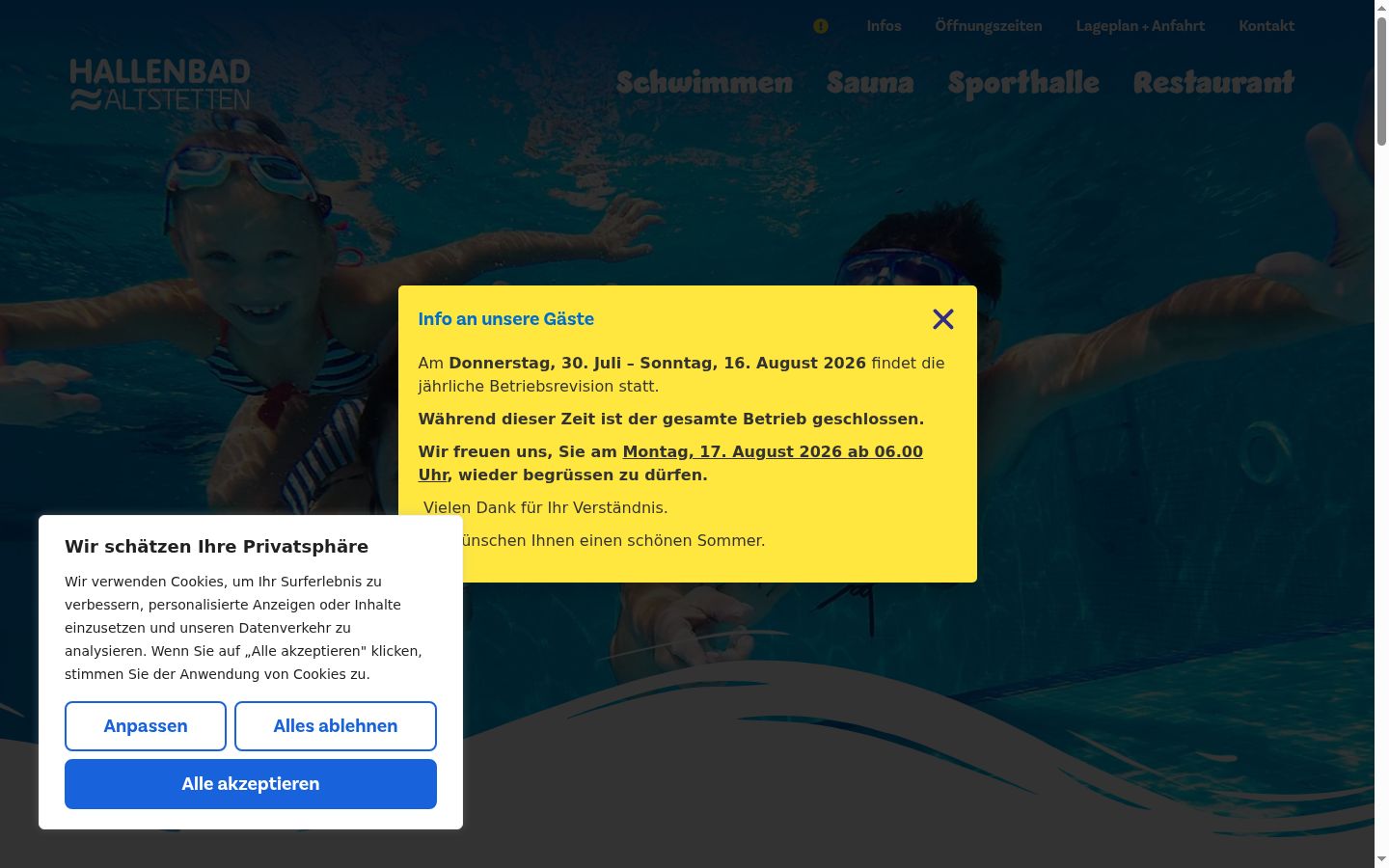 Skærmbillede af samtykkebanneret, som det blev vist før nogen interaktion