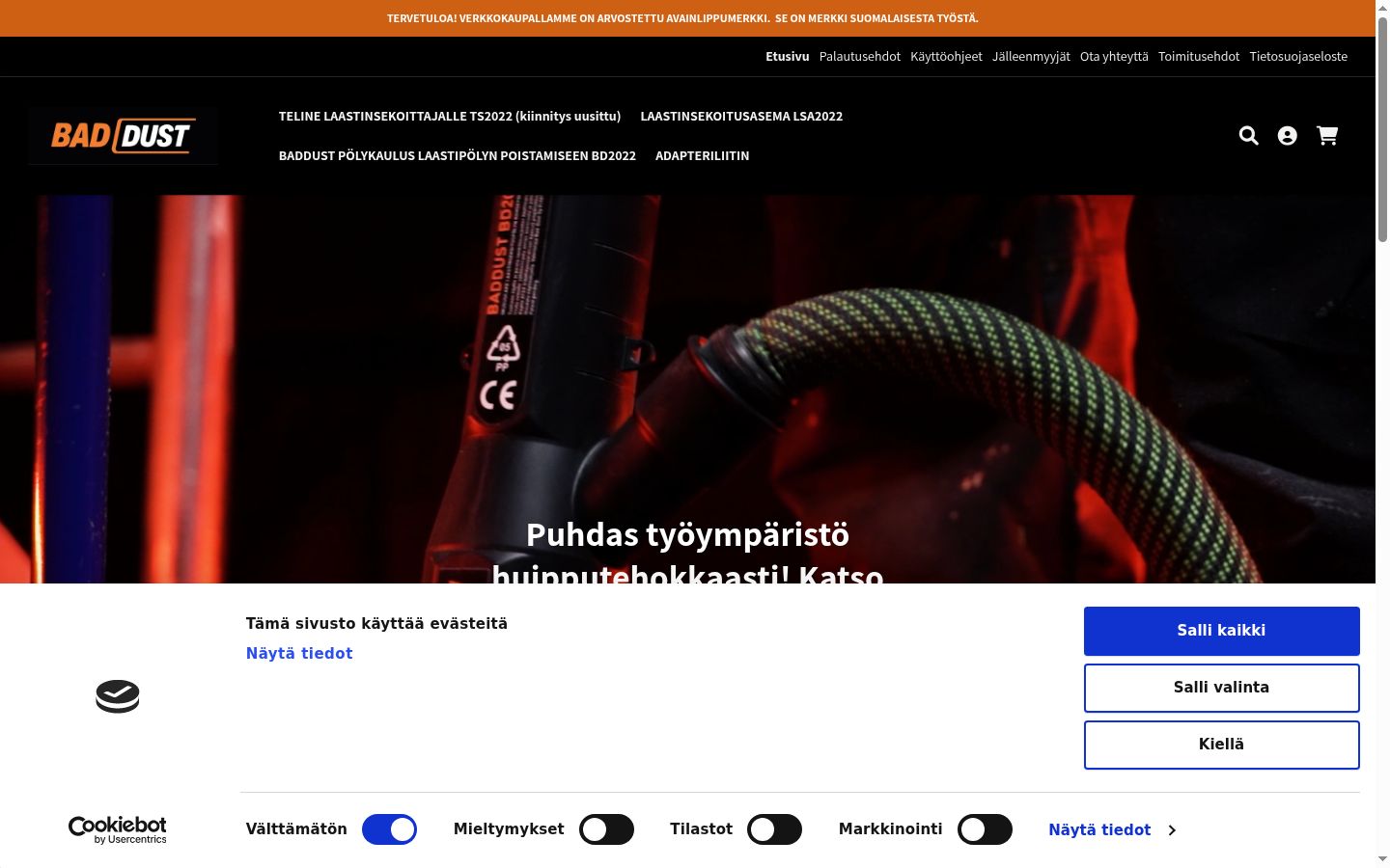Sutikimo reklamjuostės, rodytos prieš bet kokią sąveiką, ekrano kopija