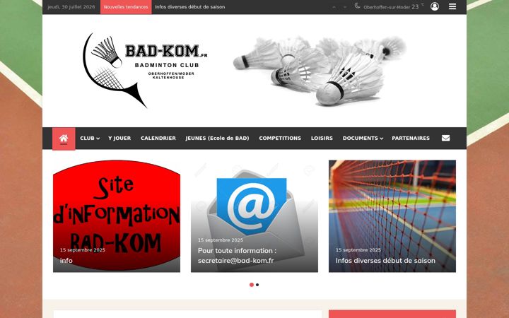 Screenshot of bad-kom.fr