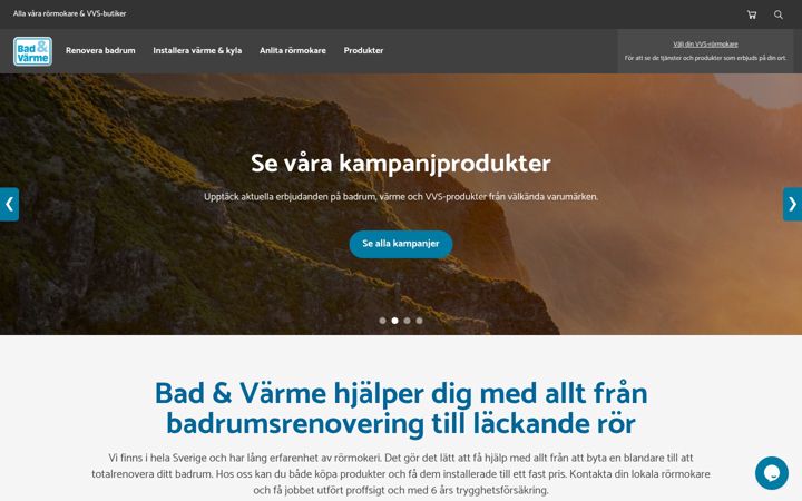 Screenshot of bad-varme.se