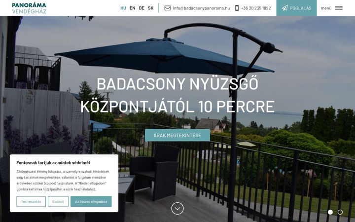 Screenshot of badacsonypanorama.hu