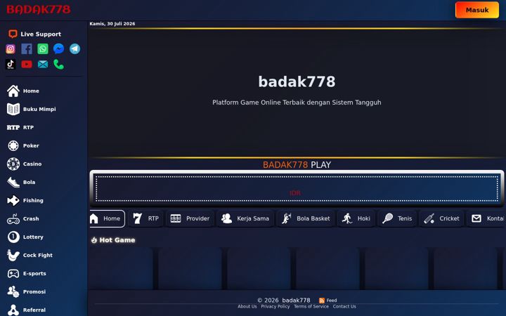 Screenshot of badak778.com