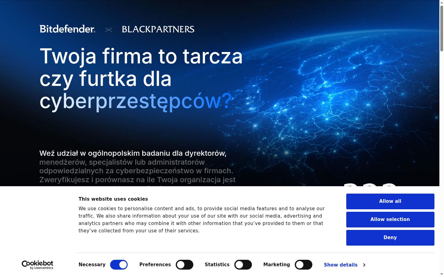 Sutikimo reklamjuostės, rodytos prieš bet kokią sąveiką, ekrano kopija