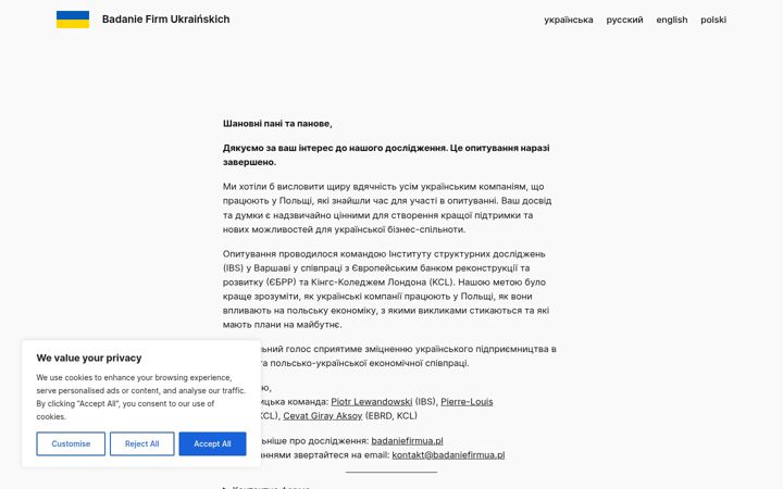 Screenshot of badaniefirmua.pl