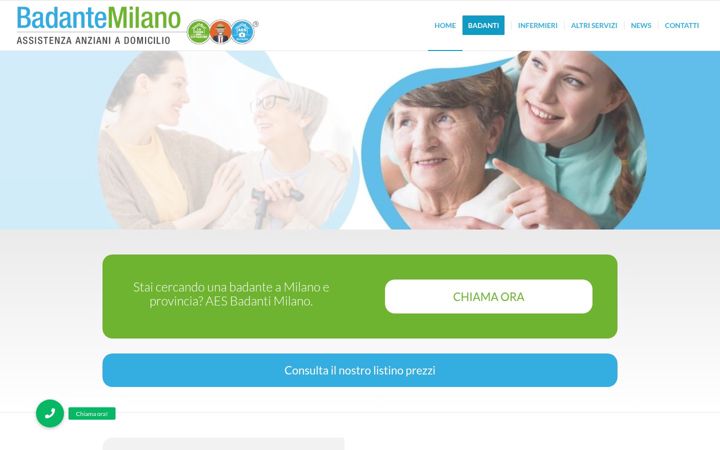 Screenshot of badantemilanoaes.it
