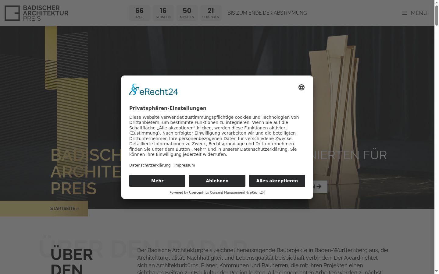 Screenshot tal-banner tal-kunsens muri qabel kwalunkwe interazzjoni
