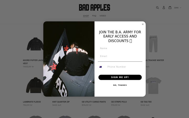 Screenshot of badapplesco.com