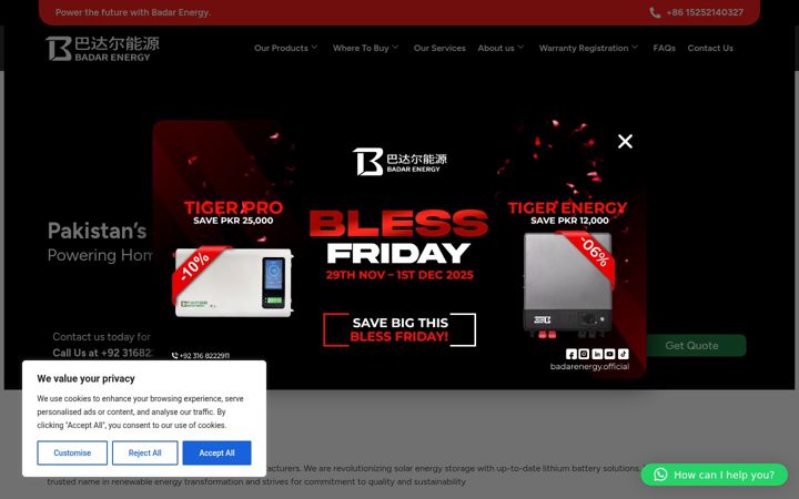 Screenshot of badarenergy.com