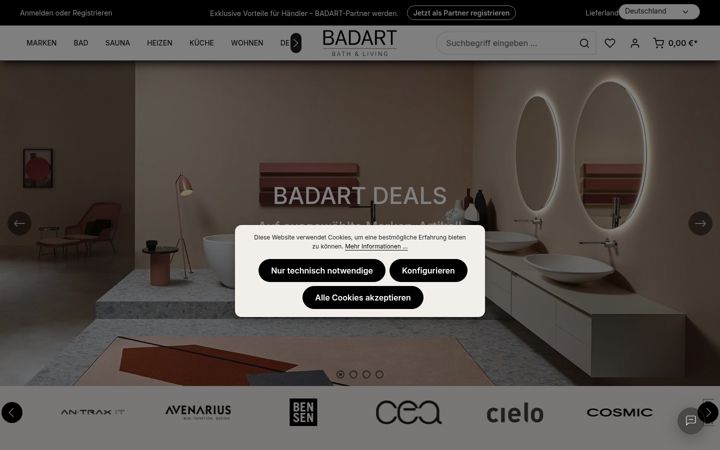 Screenshot of badart-shop.de