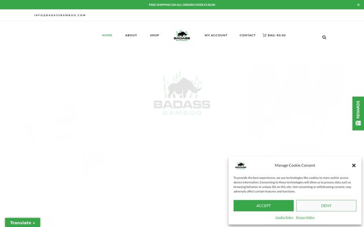 Screenshot of badassbamboo.com