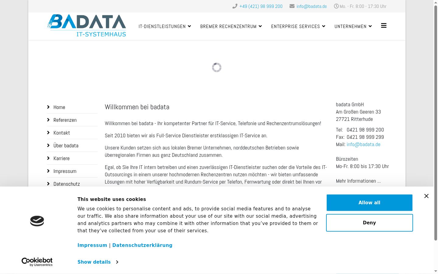 Screenshot tal-banner tal-kunsens muri qabel kwalunkwe interazzjoni