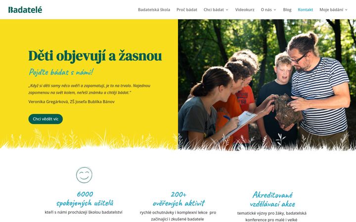 Screenshot of badatele.cz