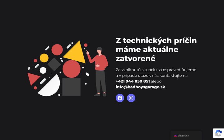 Snímek obrazovky badboysgarage.sk