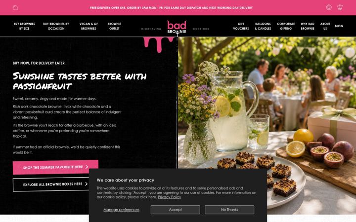 Captura de ecrã de badbrownie.co.uk