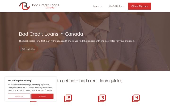 Screenshot of badcredit-loans.ca
