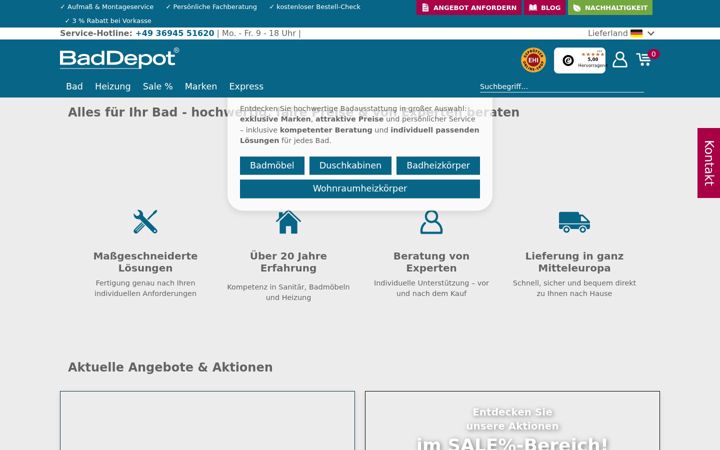 Screenshot of baddepot.de